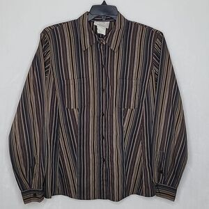 Voyage by Marina Rinaldi Stripe Button Down Shirt Size 25